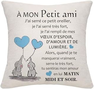 Bommex Cadeau de Copain de Copine Housse de Coussin pour Petit ami Anniversaire Saint-Valentin Cadeau de séparation Cadeau de Noël (Petit ami)