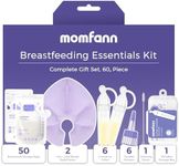 Breastfeeding Care Kit for Nursing Moms, 60-Piece Complete Gift Set with Milk Collector, 50 Storage Bags & Hot/Cold Packs - Relieves Engorgement & Improves Milk Flow,BPA-Free Essentials(Purple)