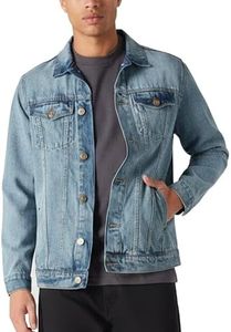 Denim Jacket Men – Regular Fit & Lightweight Trucker Style - Men's Blue Jean Jacket Casual Outerwear with Vintage Oversized Distressed Look – Perfect for Streetwear, Concerts, Travel & Everyday Wear