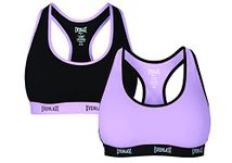 Everlast Womens Casual Sports Bra, COM C: Purple, Black, Medium US