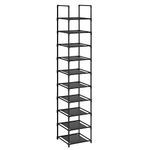 SONGMICS Shoe Rack, 10-Tier Shoe Shelf, Shoe Storage Organizer, Space-Saving, 13 x 13 x 68.1 Inches, Black ULSR110B02