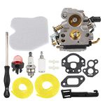 Carbbia Carburetor 574719402 545072601 w/Tune up kit for Husqvarna 235 235E 236 236E 240 240E 120 Chainsaw for Jonsered CS2234 CS2238 CS2234S CS2238S GZ380 for Craftsman 358381600 Carb C1T-W33C