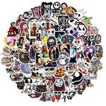 100 Pcs The Nightmare Before Christmas Stickers Halloween Thriller Horror Tim Burton's Stickers for Skateboard Laptop Water Bottle Luggage Computer Bumper Helmet Car Motorcycle Graffiti Decals