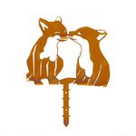 GZGNEEVL Garden Outdoor Fox Decoration Rusty Metal Yard Art Animal Corten Steel Garden Decor Decoration Stake Gift Handmade Wall Art for Yard Lawn Trees Fences Gates Windows Walls