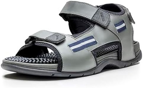 Revs - Lomond - Men’s Action Strap Reflexology Massage Sandals, Grey US11