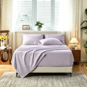 MEISHANG Stone Washed Linen Sheets California King, 18-24"Extra Deep Pocket