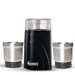 Warmex 200W Portable Electric Dry Masala Spice & Wet Chutney Mixer Grinder for Home Kitchen | 2 Stainless Steel Jars, Safety Lock | Coffee, Fruits, Vegetables, Seasoning, Cereals | One-Touch Operation