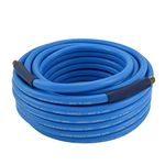 Air Hose with Bend Restrictors, 50 Foot, 3/8 Inch ID, PVC, Non-marring, 300 PSI (Campbell Hausfeld PA121600AV)