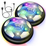 VNVDFLM Hover Soccer Ball Toys for Boys Girls,Rechargeable Floating Soccer Ball with Led Lights and Foam Cushion,Indoor Air Football Game Perfect Birthday for Kids age 3-9 (2Pack)