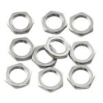 Musiclily Basic M8x0.75 Pots Mounting Hex Nuts for Metric Guitar Bass Potentiometers, Nickel (Set of 10)