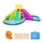 Bestway H2OGO! Funfinity Splash Kids Outdoor Inflatable Mega Water Park with Blower Air Pump, Slides, Climbing Wall, and Water Sprayers