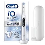 Oral-B iO7 Electric Toothbrushes For Adults, App Connected Handle, 1 Toothbrush Head & Travel Case, 5 Modes with Teeth Whitening, White