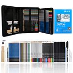 72Pcs Drawing Sketching Kit Set, Pro Art Supplies with Sketchbook, Watercolor, Graphite, Colored, Metallic, Charcoal Pencil, Drawing Set in Zipper Carry Case for Adults Teens Beginner