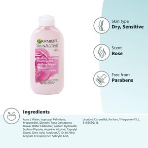 Garnier Rose Water Cleansing Milk 200ml – Gentle Face Cleanser