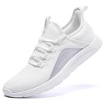 ALEADER Women's Energycloud Lightweight Slip On Walking Tennis Shoes, White Silver, 8 UK