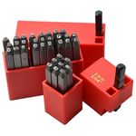 Wokesi 5/64"(2mm) Professional High Hardness Carbon Steel Uppercase Number and Letter Alphabet Hand Punch Metal Stamp Set for DIY Making Stamping (2mm Number&Letter)