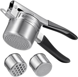 Potato Ricer, Sopito 15oz Stainless Steel Potato Masher with 2 Interchangeable Inner Cups, Heavy Duty Food Press for Smooth Mashed Potatoes
