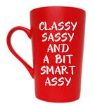 This Might be Wine Funny Christmas Gifts Coffee Mug for Friend Coworker Sister, Classy Sassy and a Bit Smart Assy Inspirational Gifts Cute Cup, Red 12 Oz