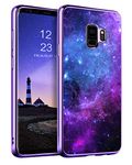 GUAGUA for Galaxy S9 Case Samsung S9 Case Glow in The Dark Noctilucent Luminous Cover Space Nebula Slim Thin Shockproof Protective Phone Cases for Samsung Galaxy S9 Purple/Blue