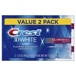 Crest Twin Pack 3D White Luxe Glamorous White Multi Action Toothpaste, 3.5 Ounce Each, 2 Pack