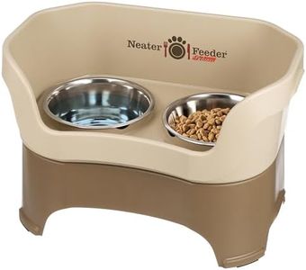Neater Feeder Deluxe Large Mess Proof Feeder for Large Dogs, 7 Cup Food & 9 Cup Water Stainless Steel Bowls, Elevated, No Spill, Non-Tip, Non-Slip. Made in USA