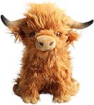 9.8inch Simulation Highland Cow Plush Toy Soft Stuffed Animal Doll Realistic Scottish Highland Cattle Plushies