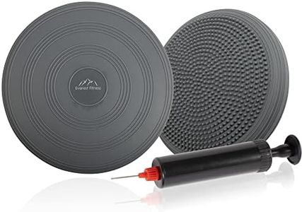 EVEREST FITNESS Cuscino ad Aria, con gonfiaggio, Diametro 33 cm, con Pompa ad Aria, Cuscino per Equilibrio, Cuscino per Allenamento, Seduta e Schienale