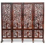 Urbane Crafts Wooden Room Partition/Screen/Room Divider/Room Separator for Living Room Bedroom Hallway Home Office Freestanding (4 Panel 6 Feet with Stands - Tree)