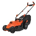 BLACK+DECKER BEMW461BH-GB 1400W Electric Lawn Mower With Bike Handle, 13" (33cm) Winged Blade,Max. Mowing Area 400 Metre Square, 40 L Grassbox Capacity, 12m Cable Length, 1 Year Manufacturer Warranty