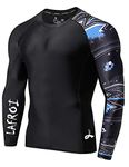 LAFROI Men's Long Sleeve UPF 50+ Baselayer Skins Performance Fit Compression Rash Guard-CLYYB Asym Gaze Size LG