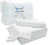 ZUPERIA Bar Mop Kitchen Towels- 12 Pack (16"x19") Bar Mop Towels -100% Cotton Dish Cloth Towels - Super Absorbent Dish Cloths & Dish Towels, Multi-Purpose for Home, Kitchen & Bar (White)