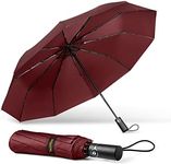 TechRise Umbrella for Rain Windproof, 45 Inches Large Canopy Folding Light and Auto Open-Close with 10 Fiberglass Ribs Compact Collapsible Umbrella for Men & Women Outdoor