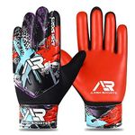 Arsh Sports Goalkeeper Gloves for Kids,Youth and Adult Football Soccer Goalie Gloves with 4-mm Latex Double Wrist Protection (Red New, Size 5 Suitable for 9 to 12 Years Old)