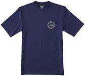 Billabong Men's Standard Classic Short Sleeve Loose Fit Rashguard, Navy Rotor, Medium