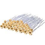 KINDOYO 30PCS Rhinestone Hair Pins -Bridal Wedding Hair Bun Pins U Shaped Hair Bobby Hairpin Hair Styling Clip for Women Girl Brides - Yellow