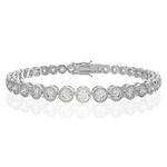 ANAYRA 925 Sterling Silver Solitaire Sparkling Bracelet for Women - Minimalist Jewellery Aesthetic Sterling Silver Bracelet for Women | Hallmark Certified