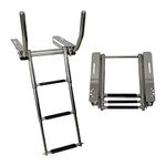 MARINE CITY 316 Grade Stainless Steel Under Platform telescoping Retractable Handrail 3 Steps Ladder for Boats – Yachts – Marines – Ships (Pack of 1)