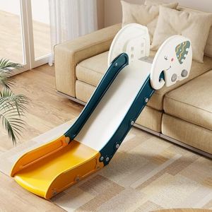 Babytronic Couch Slide for Kids – Adjustable Height Indoor Slide with Non-Slip Base for Toddlers, Plastic Slide for Sofas, Beds, and Stairs,Toddlers Indoor Sofa Slide (Green&Yellow)