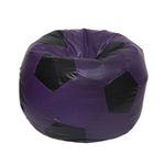 Cloud Techno Leatherette Football Shape Bean Bag Cover Without Beans (Purple -Black, XL)