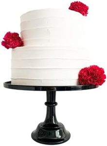 Sprinkles & Confetti 11" Black Plastic Cake Stand perfect | Graduation Party Dessert Stand | Melamine Wedding Cake & Cupcake Stand | Black themed 1st Birthday Smash Cakes | Adorable Cake Plate