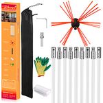 Bluesea 30 Feet Chimney Sweep Kit, Ergonomic Chimney Cleaning Kit, Extends Up to 30 Feet, Chimney Cleaner, Chimney Cleaning Tools, Chimney Cleaning System with Chimney Brush, 9 Flexible Chimney Rods