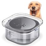 Decyam Non Spill Dog Water Bowl, Slow Water Feeder for Dogs, 2L / 70 oz Large Capacity Pet Water Dish for Dogs (transparent)