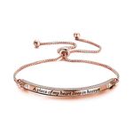 CENWA Memorial Bracelet Jewelry Sympathy Gift A Piece of My Heart Lives in Heaven Zircon Bracelet Loss Jewelry Gift, 5 cm, Copper