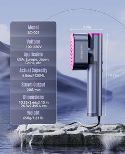 Jack & Rose Portable Clothes Steamer – Handheld Travel Garment Iron