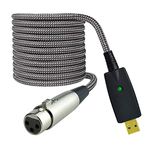 Mugteeve Microphone XLR Female to Computer USB Cable, 10 Feet Computer USB to XLR Female Mic Cord Adapter, Nylon Braided, Noise Free, for Laptop PC Recording, Livestream, Broadcast