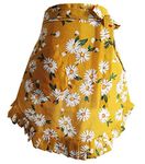 CRB Fashion Waist Apron with Pocket Cotton Commercial Restaurant Waitress Waiter for Girl Woman Half Bistro Aprons, Yellow, One Size