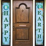 Nepnuser Happy Earth Day Porch Banner April 22 Travel Themed Party Save Our Planet School Classroom Front Door Hanging Sign Decoration