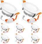 LEDLightsWorld 3.5 Inch LED Recessed Lighting Dimmable Downlight, 7W (55W Halogen Equivalent), 4000K Nature White, CRI80, Recessed Ceiling Light with LED Driver (8 Pack)