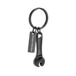 Cremation Jewelry Wrench Urn Keychain for Ashes Memorial Keepsake Urns for Human Ashes Keyring,Keychain-Black