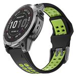 OVERSTEP Compatible with Garmin Fenix 7X Band, 26mm QuickFit Quick Release Strap for Fenix 6X/Fenix 6X Pro/Fenix 5X/Fenix 5X Plus/Fenix 3/Fenix 3 HR Smartwatch (Black-Green)